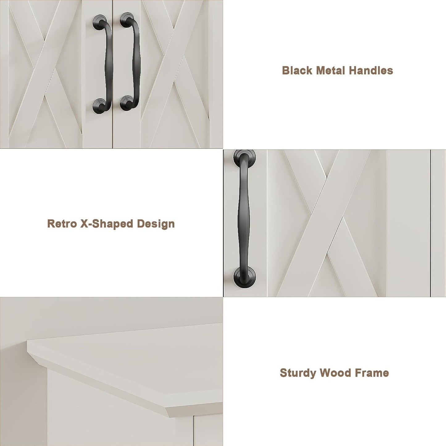 Farmhouse Bathroom Wall Cabinet with Adjustable Shelf & Towel Bar