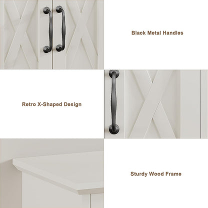 Farmhouse Bathroom Wall Cabinet with Adjustable Shelf & Towel Bar
