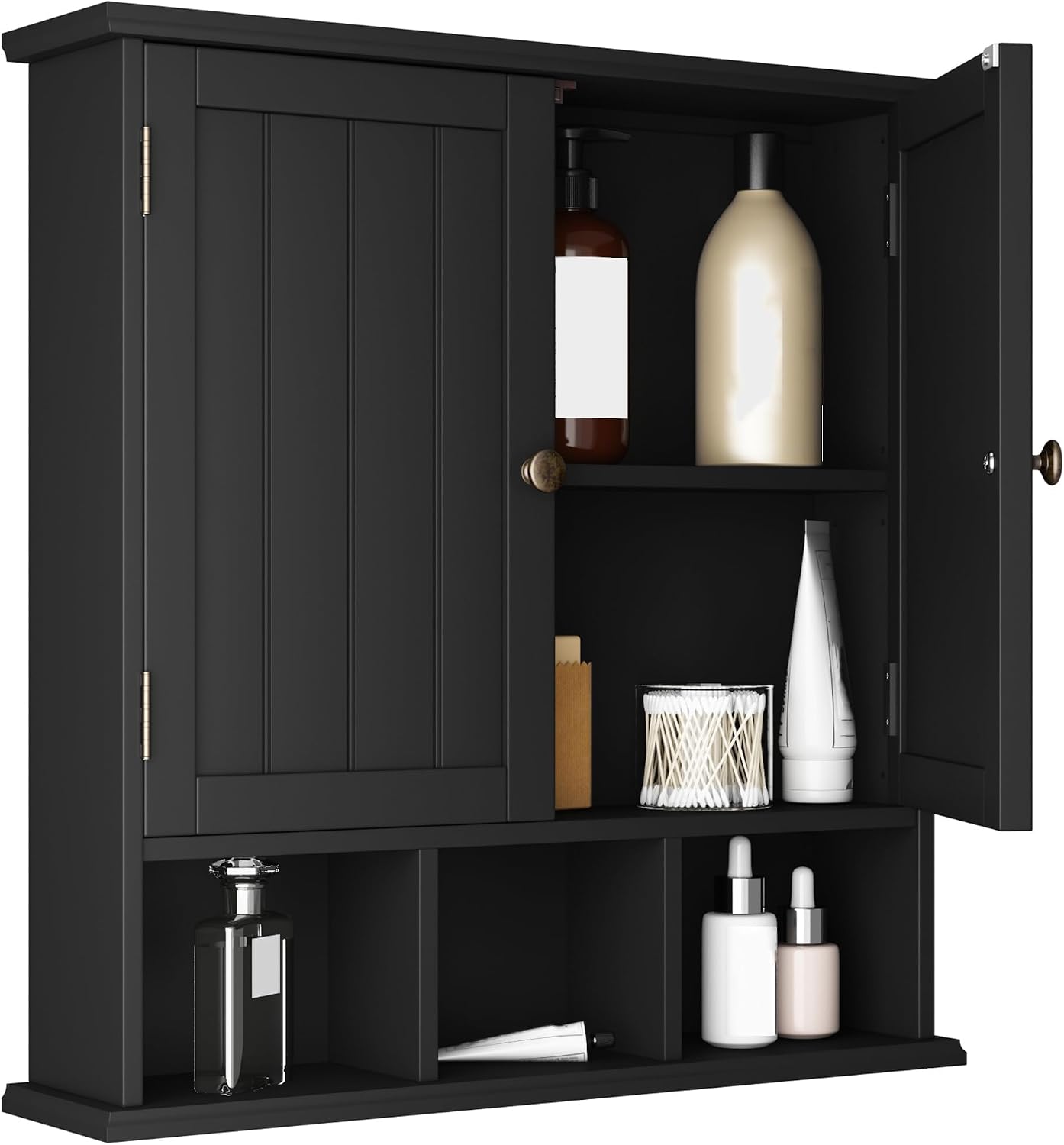 Modern Bathroom Wall Cabinet with 2 Doors & Adjustable Shelves