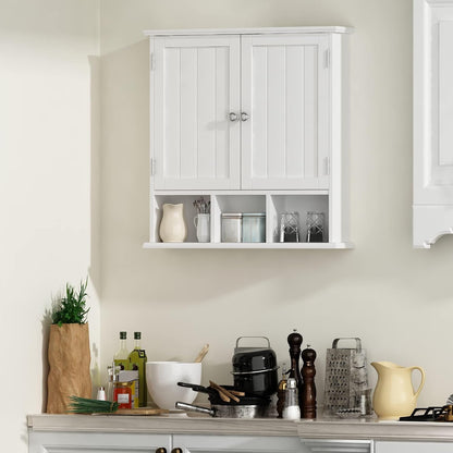 Modern Bathroom Wall Cabinet with 2 Doors & Adjustable Shelves