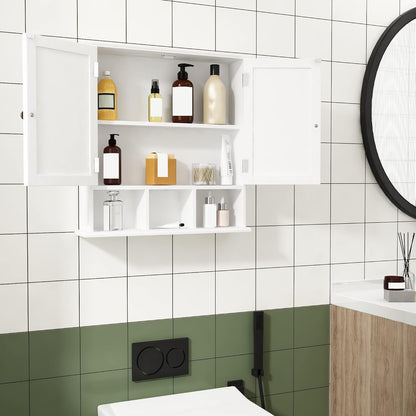 Modern Bathroom Wall Cabinet with 2 Doors & Adjustable Shelves