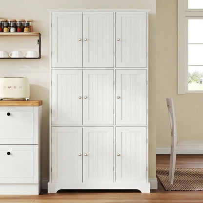 Modern Bathroom Storage Cabinet with Doors & Adjustable Shelves