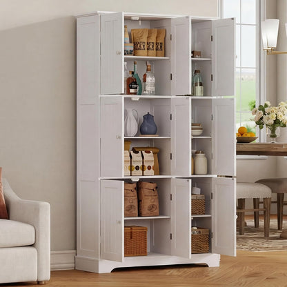 Modern Bathroom Storage Cabinet with Doors & Adjustable Shelves