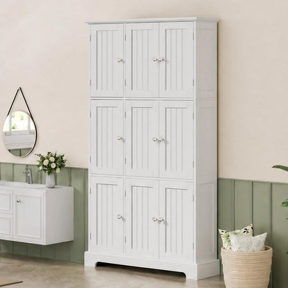 Modern Bathroom Storage Cabinet with Doors & Adjustable Shelves