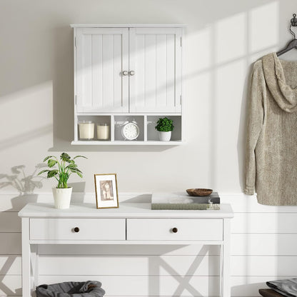 Modern Bathroom Wall Cabinet with 2 Doors & Adjustable Shelves