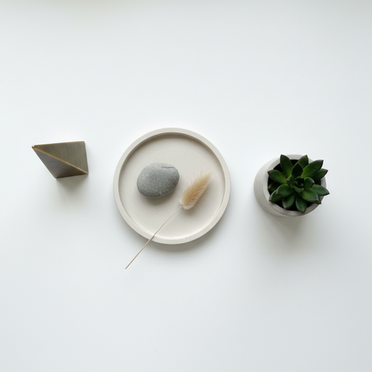 Minimalist decorative home accent flat lay